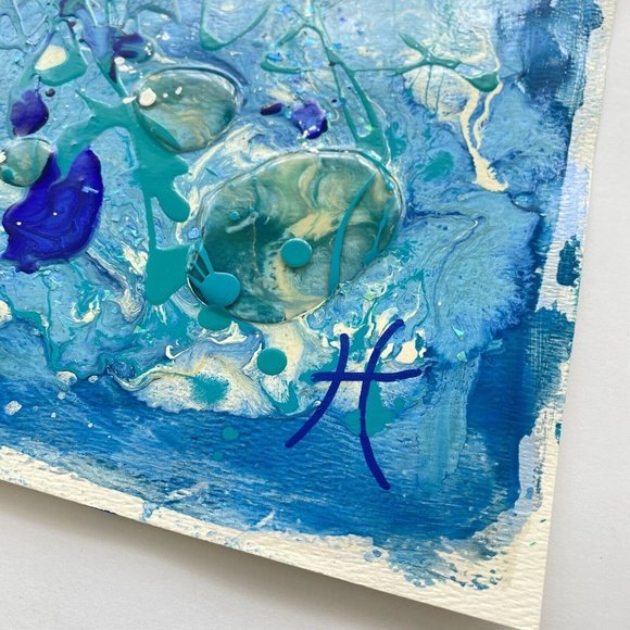 Sea Party - Original Art Mixed Media Painting Frame Ready Artwork 11”x15” - Picture 5 of 7